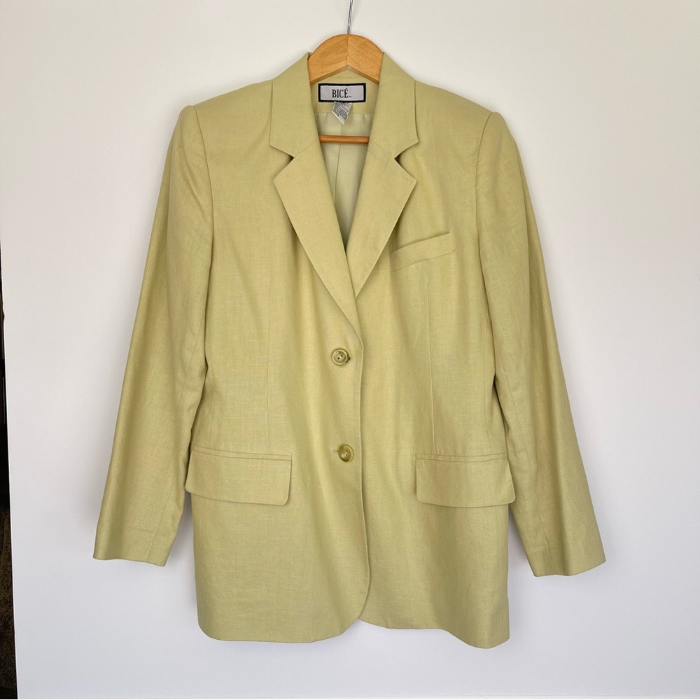 Women’s Light Green Linen Blend Jacket